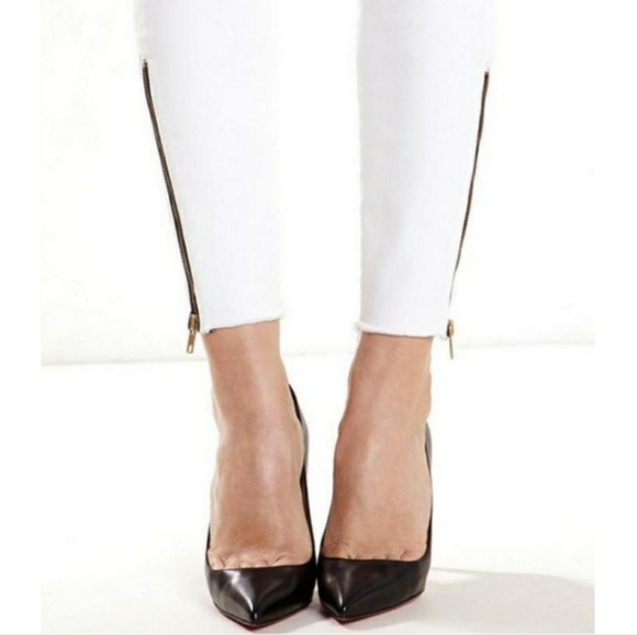 Mother Looker White Denim With Zipup Ankle 26 - Picture 2 of 7